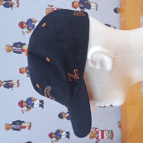 Vintage 90s Texas Longhorns embroidered logo black & orange SZ 7 fitted hat - Picture 2 of 7